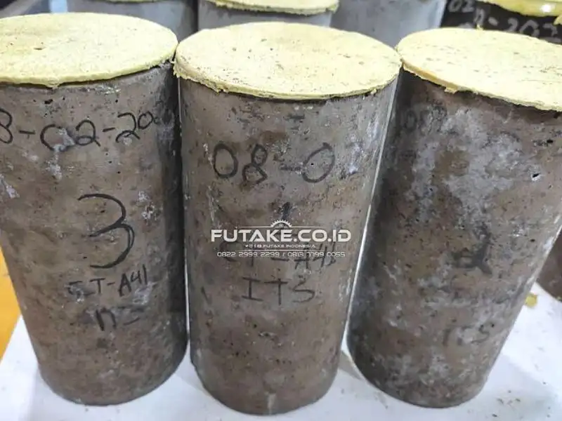 hasil cetakan uji beton silinder