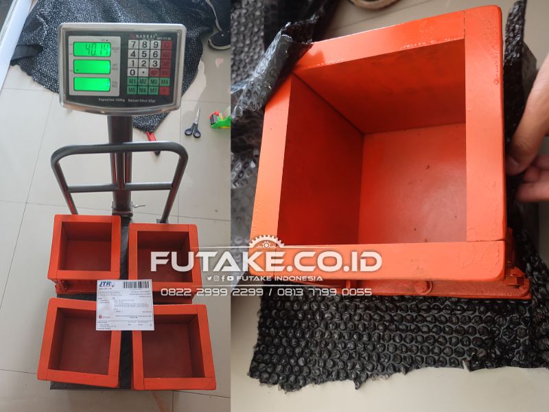 Cetakan Kubus Beton 15 x 15 cm Bahan Besi