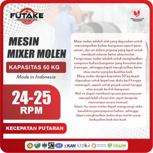 deskripsi Mesin Molen Kapasitas 50 Kg Penggerak Dinamo