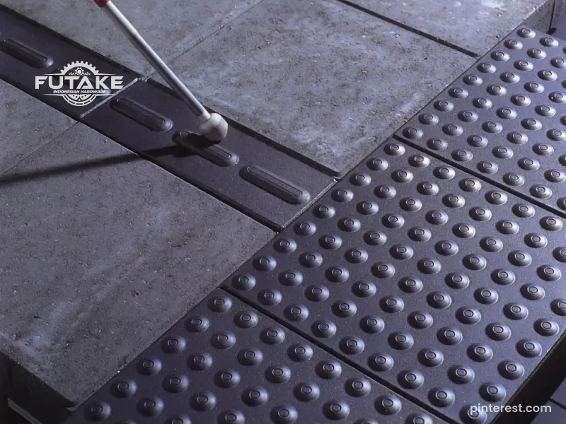guiding block stainless steel tipe kombinasi garis dan dot