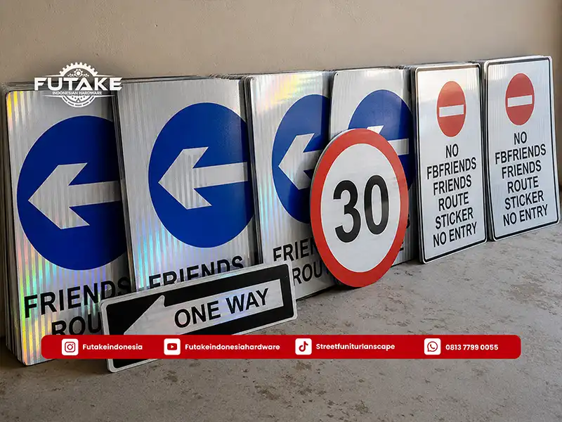 papan tiang penunjuk arah dengan reflektif