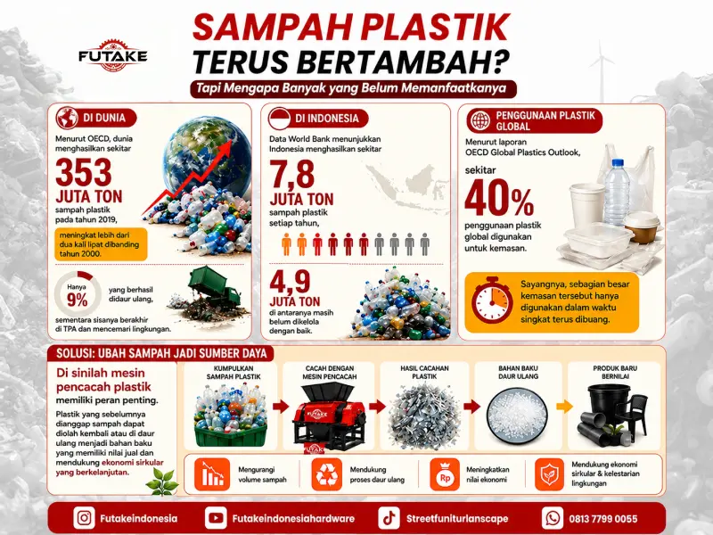 infografis sampah plastik yang terus bertambah