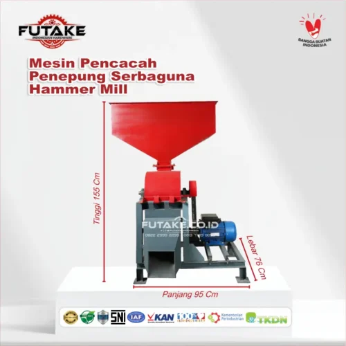 dimensi Mesin Hammer Mill Kapasitas 100-300 Kg Futake