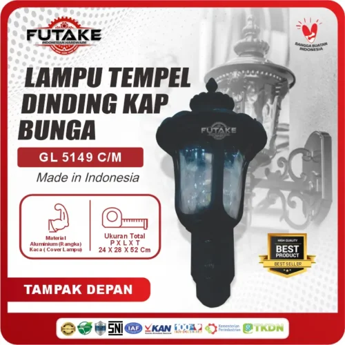 spesifikasi Lampu Tempel Dinding Kap Bunga GL 5149 CM Futake