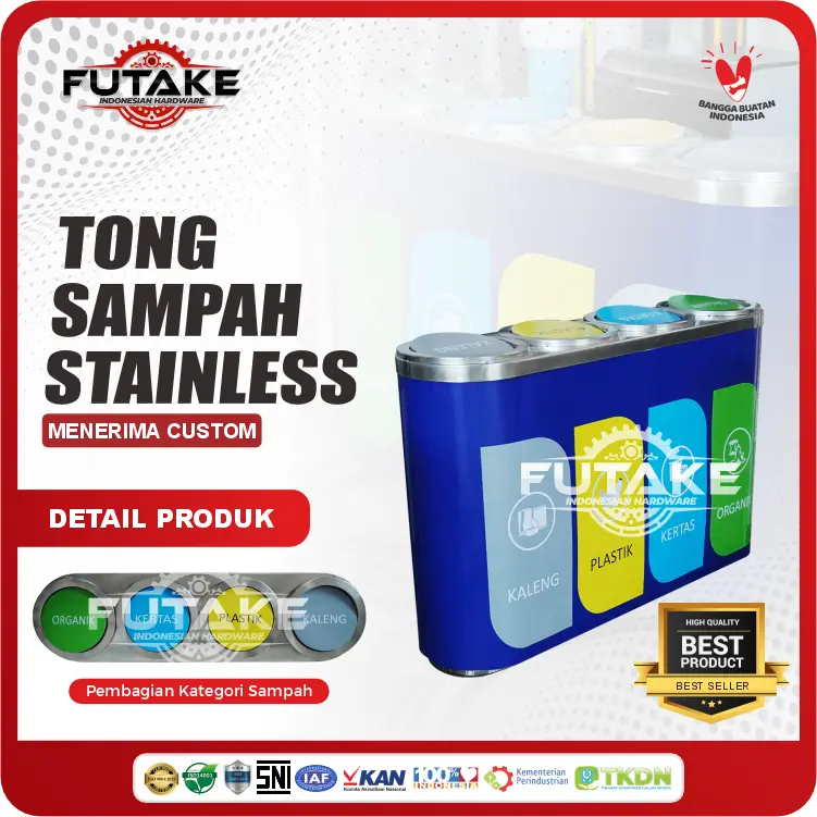 Tempat Sampah Stainless 4 in 1