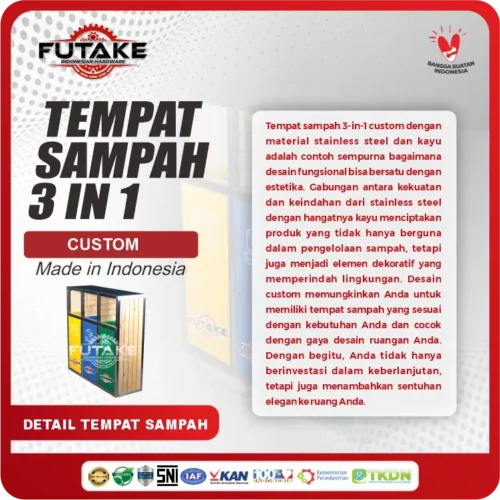 deskripsi tempat sampah 3 in 1 custom