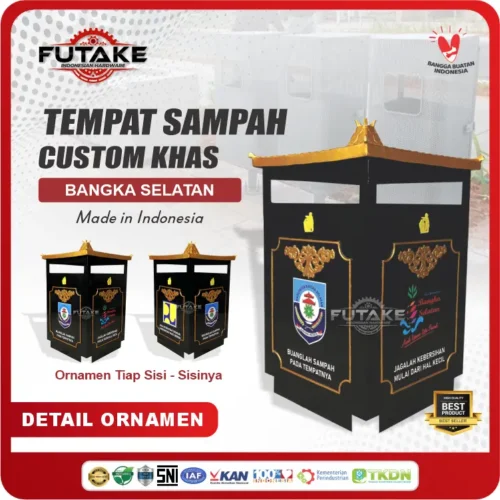 detail ornamen Tempat Sampah Custom Bangka Selatan