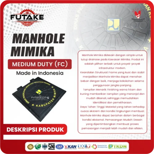 deskripsi Manhole Cover Medium Duty Mimika