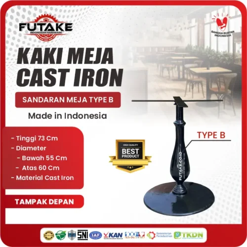 Kaki Meja Besi Alas Bulat 55 Cm tipe B