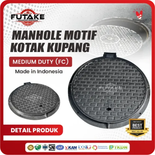 Manhole Medium Duty Motif Kotak Kupang 75 Cm