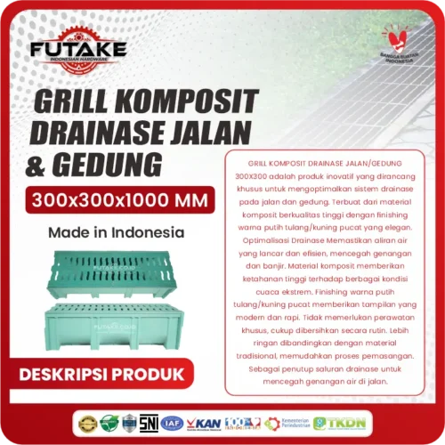 deskripsi Grill Drainase Komposit 300 Mm x 300 Mm