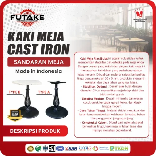 deskripsi Kaki Meja Besi Alas Bulat 55 Cm