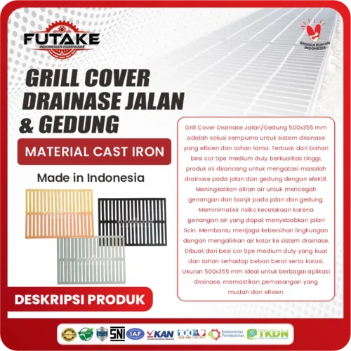 deskripsi Tutup Grill Drainase Medium Duty 500 x 350 Mm