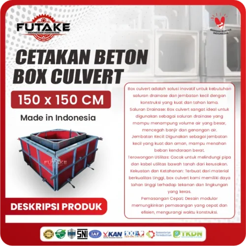 deskripsi cetakan beton box culvert 150 cm x 150 cm
