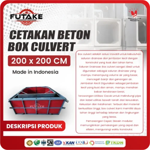 deskripsi cetakan beton box culvert 200 x 200 cm