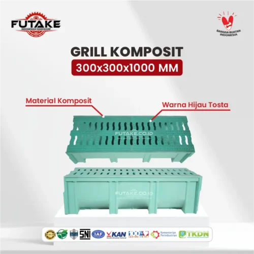dimensi Grill Drainase Komposit 300 Mm x 300 Mm