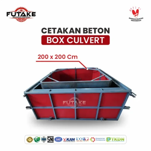 dimensi cetakan beton box culvert 200 x 200 cm