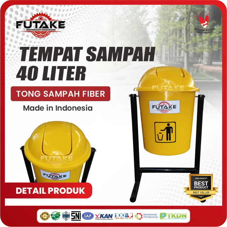 Tempat Sampah 40 Liter Bahan Fiber