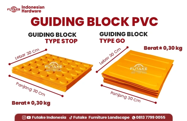 bentuk dan ukuran guiding block pvc