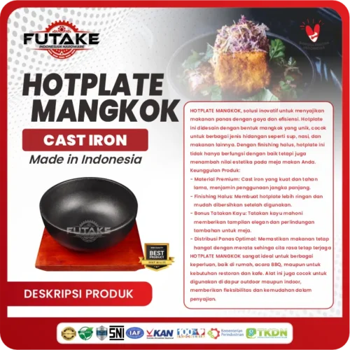 deskripsi Hotplate Mangkok Cast Iron 17 x 72,6 Cm