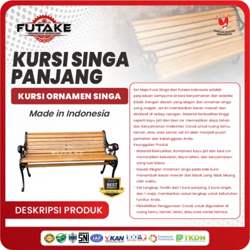 deskripsi Kursi Taman Besi Cor 120 Cm (Set Kursi Meja Singa)