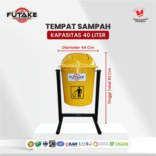 dimensi Tempat Sampah 40 Liter Bahan Fiber