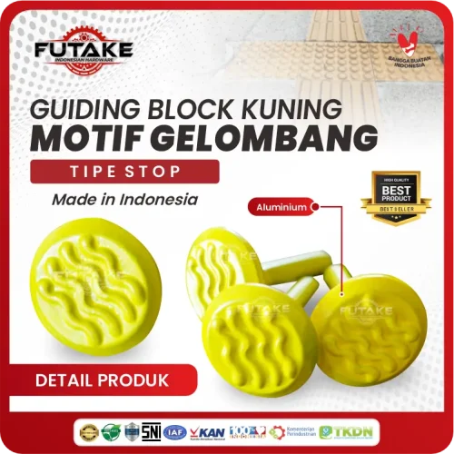 Tactile Aluminium Dot Kuning 25 MM