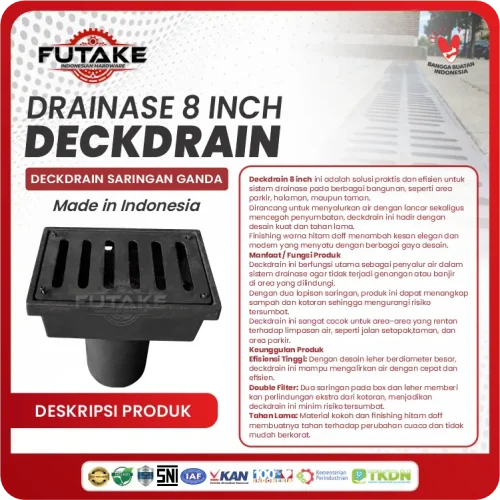 deskripsi Deck Drain 8 Inch