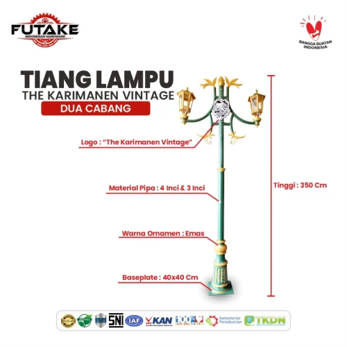 dimensi Tiang Lampu Salatiga Karimamen Vintage