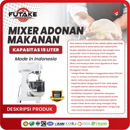 deskripsi Mesin Mixer Planetary 15 Liter