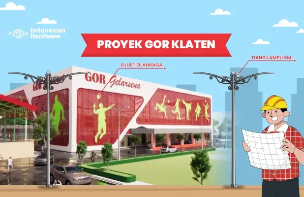 Megah dan Modern! Proyek Gor Gelarsena Klaten Tampilkan Wajah Baru