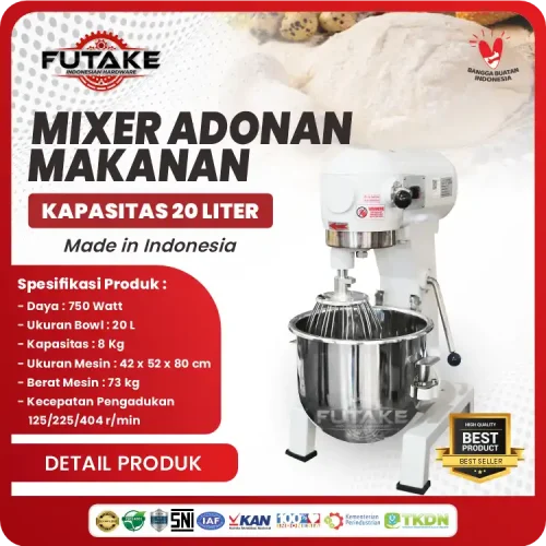 spesifikasi Standing Mixer Kapasitas 20 Liter