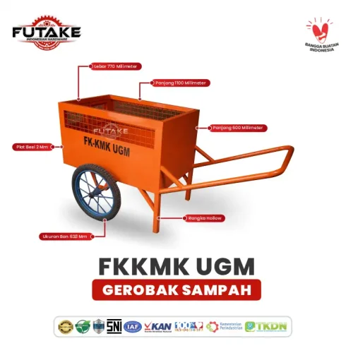 dimensi Gerobak Sampah Custom FKKMK UGM