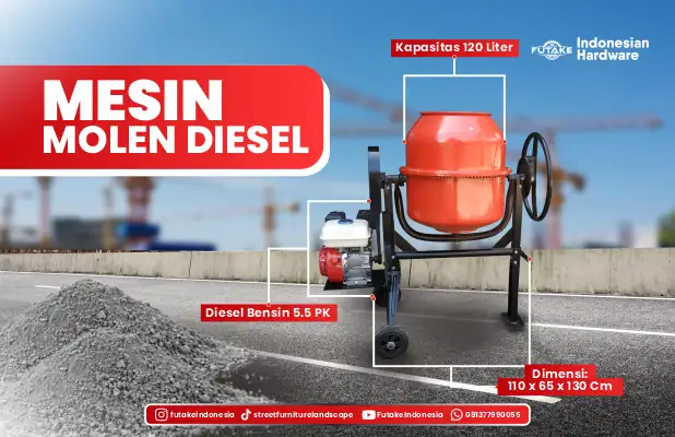 spesifikasi molen cor 120 liter