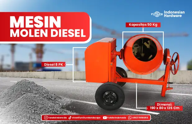 spesifikasi molen cor 50 kg