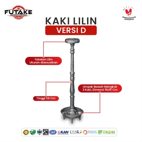 Tempat Lilin Custom dari Besi Cor versi D