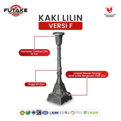 Tempat Lilin Custom dari Besi Cor versi F