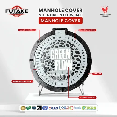 dimensi Manhole Cover Villa Green Flow Bali