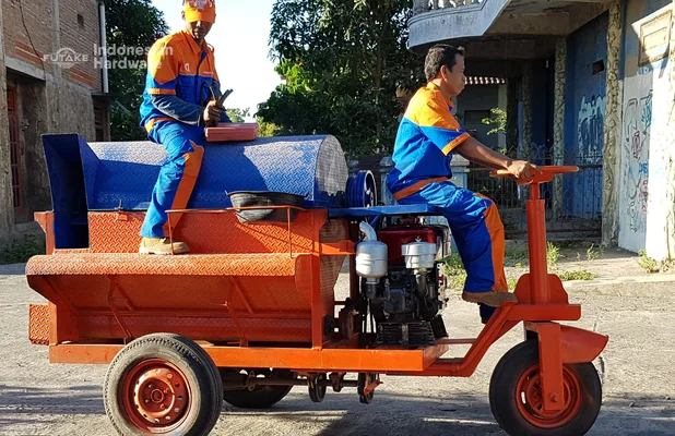 mesin perontok padi besar 3 roda