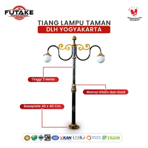 Dimensi Tiang Lampu Taman DLH Jogja