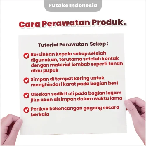cara perawatan Sekop Persegi Gagang Kayu 40 x 40 cm