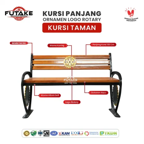 dimensi Kursi Taman Semarang dengan ornamen rotary