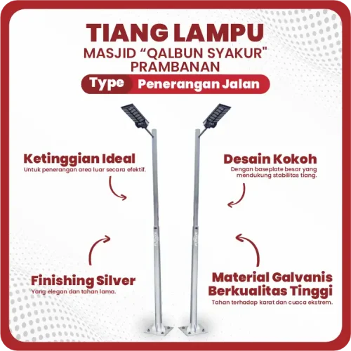 keunggulan Tiang Lampu Masjid Qalbun Syakur Prambanan