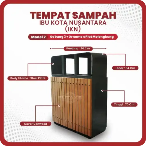 dimensi tempat sampah IKN 3 in 1 model 2
