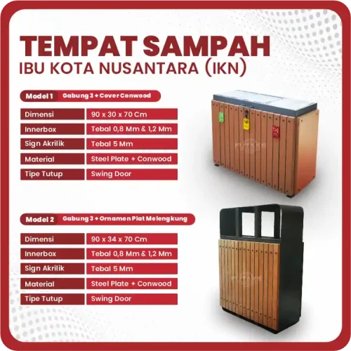 spesifikasi tempat sampah IKN 3 in 1