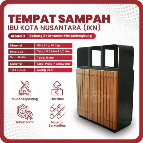 spesifikasi tempat sampah IKN 3 in 1 model 2