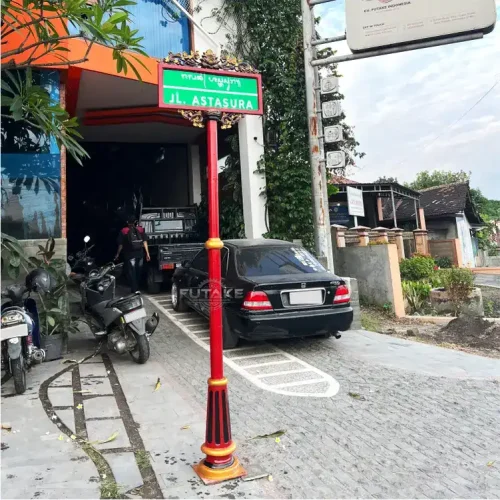 Tiang Papan Nama tinggi 3 Meter untuk Jalan Astasura