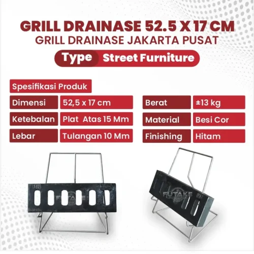 spesifikasi grill drainase jakarta pusat ukuran 52 x 17