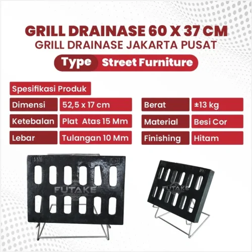 spesifikasi grill drainase jakarta pusat ukuran 60 x 37 cm