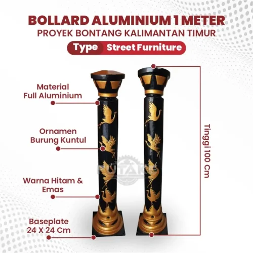 dimensi Bollard Jalan Bontang 1 Meter
